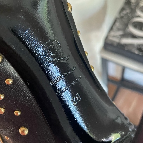 Alexander McQueen Black Leather Studded Faithful Skull Peep Toe Ankle Boots - Picture 6 of 6